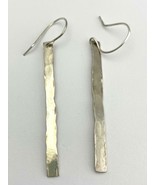 Sterling Silver 1/4&quot; Bar Earrings, Hammered, Handmade from Sterling Wire - $45.60