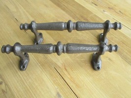 2 LARGE HANDLES RUSTIC CAST IRON BARN DOOR HANDLES SHED GATE PULLS DRAWE... - $26.99