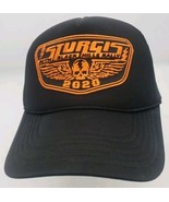 2020 STURGIS Biker 80th ANNUAL RALLY &amp; RACES BLACK Orange Trucker Hat SN... - $13.09