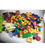 Storage bin LEGO DUPLO  lot With green Storage Box Base Bricks Cars Train - $39.55 CAD