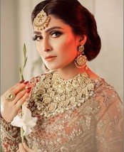 VeroniQ Trends-Heavy Padmavati Style Bridal Necklace-Gold Plated in handmade Kun - £943.65 GBP