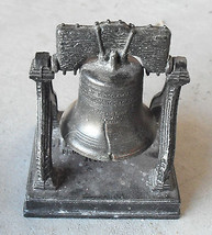 Vintage Metal Pencraft Liberty Bell Desktop Figurine Paperweight 4&quot; Tall - £18.99 GBP