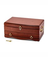 Matte Cherry Finish Bubinga Veneer 1-Drawer Locking Wood Jewelry Box - $506.03 CAD