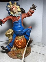 Scarecrow Pumpkin Light Up Tested 12&quot; Tall Bryon Molds 1977 - £30.62 GBP