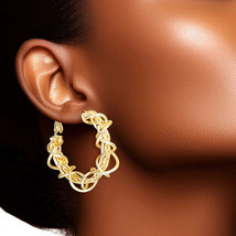 Hoop 14K Gold Small Wire Chain Earrings for Women - $792.72 MXN