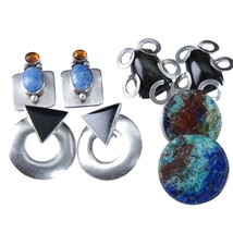 4 Pairs Navajo Sterling and Mexican Silver vintage earrings - £167.20 GBP