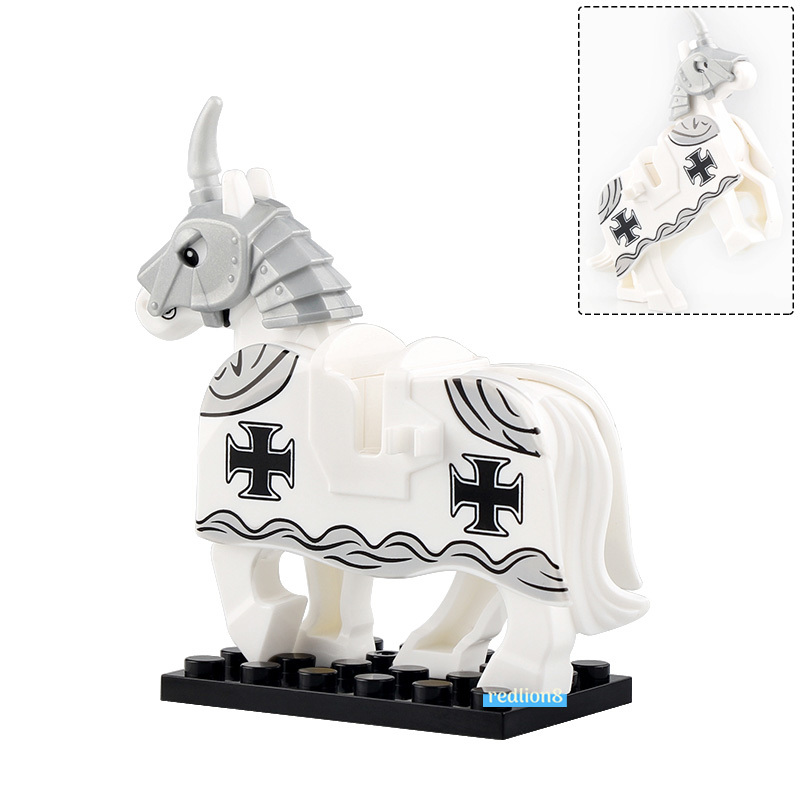 Primary image for Castle Teutonic Knight Charger Horse Custom Lego Compatible Minifigure Bricks
