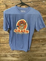 Crash Bandicoot Sony Heather Blue Vintage Cast Men&#39;s Shirt Size Medium - £11.65 GBP
