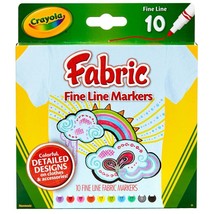 Crayola Fine Line Fabric Markers-10/Pkg - £18.09 GBP