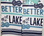 Set of 2 Same Dual Cotton Kitchen Towels(16&quot;x26&quot;)LIFE IS BETTER AT THE L... - $15.83