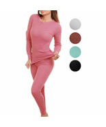 Women&#39;s Cotton Waffle Knit Thermal Underwear Stretch Shirt &amp; Pants 2pc Set - £15.84 GBP