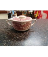 Vtg 1965 Royal Ironstone Memory Lane Red &amp; White Sugar Bowl Replacement - $273.16 MXN