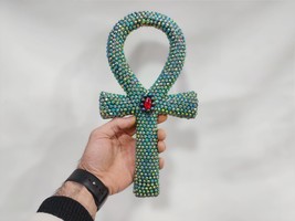 Ankh. The key to life. Completely embroidered with crystal. Egyptian cro... - $586.00