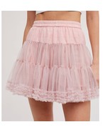 Pink Ruffle Tiered Tulle Tutu Mini Skirt Small - $38.61