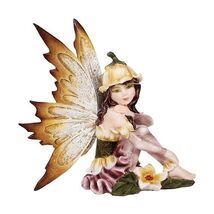 Small Playful Flower Fairy Figurine Made of Polyresin 4 Inches Tall - $25.98