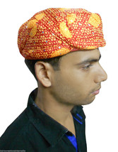 Men Safa Indian Handmade Turban Top Hat Cotton Blend Red Pag Royal Pagri... - £39.50 GBP