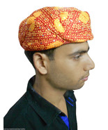 Men Safa Indian Handmade Turban Top Hat Cotton Blend Red Pag Royal Pagri... - £39.32 GBP