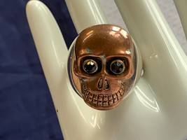Sterling Silver Copper Custom Made Skull Ring 40.62g Fine Jewelry - £126.57 GBP