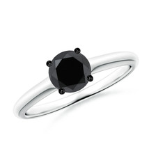 5Ct Round cut Black Sapphire 14K White Gold Plated anniversary Ring for Woman - £67.07 GBP