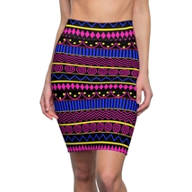Black Mini Skirt - Tribal Print Skirt - $747.76 MXN