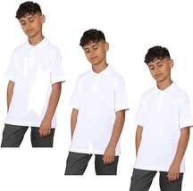 3X Polo Short Sleeve Polycotton Boys Girls School Uniform Plain Sports S... - $38.99