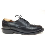 ALLEN EDMONDS Fairgate Men&#39;s 11 D Black Leather Cap Toe Derby Dress Shoes - £62.44 GBP