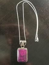 Natural Siberian Charoite Sterling Silver Pendant Necklace - £146.70 GBP