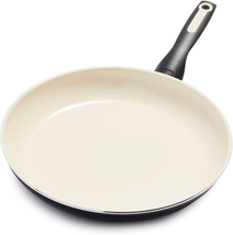 Frying Pan Skillet Dishwasher Safe Ceramic Nonstick 12&quot; Black NEW - £34.28 GBP