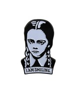 WEDNESDAY ADDAMS ENAMEL PIN I Am Smiling Clutch Back Brooch Family Campy... - £6.35 GBP