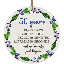 hdhshop24 50 Years Circle Ornament 3 inch 50th Wedding Anniversary Pine Tree Dec - £15.73 GBP