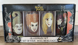 DISNEY HOCUS POCUS Set Of 4 - 10oz Glasses Sanderson Sisters Halloween New - $26.99