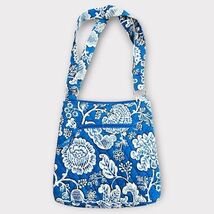 Vera Bradley Hipster Crossbody Bag Retired Blue Lagoon Floral Pattern 2011 - $11.88