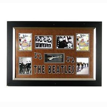 The Beatles Monté Commémorative Shadowbox Guitare Jaune Submarine Rare Photos - £164.94 GBP