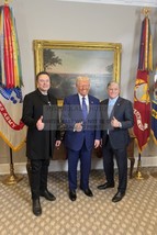 President Donald Trump, Elon Musk, And S EAN Hannity After Interview 4X6 Photo - $8.99