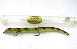 Vintage Never-Used DeLong &quot;KILR EEL&quot; 8&quot; Scented Fishing Lure - Perch Color - £19.74 GBP