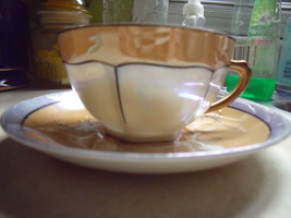 China Cup and Saucer Post War Japan Hand Painted - $55.00