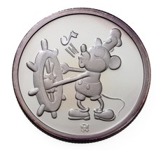 1988 Disney Topolino 60° Anniversario. 1 Oz. Moneta D&#39;Argento - Steamboa... - $1,413.79 MXN