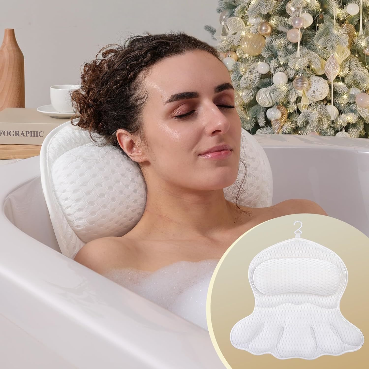 Bath Pillow Luxury Bathtub Pillow, Extra Soft &amp; Comfortable Bath Pillows... - $37.93