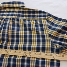 Banana Republic Men's White Blue Gold Plaid Long Sleeve Button-Up Cotton Shirt L image 11