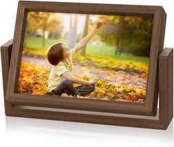 4x6 Picture Frame Rotating Photo Frame Wooden Picture Frame 4 6 Horizontal Doubl - £23.59 GBP