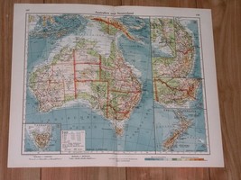 1928 Vintage Map Of Australia New Zealand New Guinea - £14.41 GBP