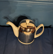 EUC French Guy Degrenne Salam Porcelain Stainless Steel 6 Cup-Teapot Coz... - $62.88