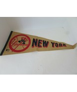 VTG MLB NEW YORK YANKEES PENNANT FULL SIZED 28-3/4&quot; YELLOWED WITH AGE  S1 - £10.20 GBP