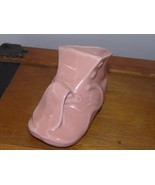 Vintage Small Pink Glazed Baby Shoe Pottery Figurine Planter – 4 x 2.5 x... - £4.64 GBP