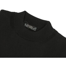 Men PRINCELY Italian Viscose Short Mock Neck Pullover Slim 89567-00 Black 101 image 3