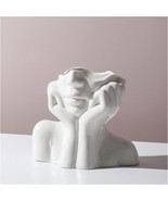 Female Form Ceramic Body Face Art Vase Ideal For Home Office Bookshelf, ... - $43.95