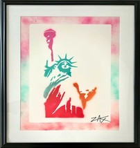 Zax E.M.Statue Von Liberty Original Mischtechnik Handsigniert New York G... - £898.64 GBP