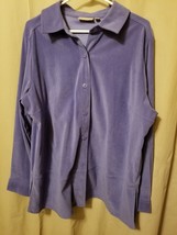 CROFT &amp; BARROW - PURPLE BUTTON DOWN SHIRT SIZE 1X    DC16 - £9.16 GBP