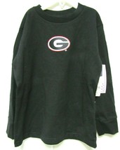 NCAA Georgia Bulldogs Circle G Logo Black T-Shirt Long Sleeve Two Feet A... - £17.17 GBP