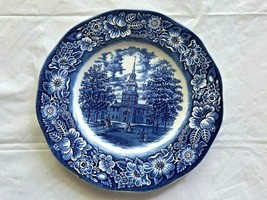 Liberty Blue Colonial Independence Hall Staffordshire Ironstone Plate 9.5&quot; MINT - £15.94 GBP